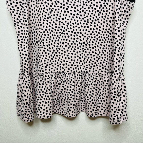 Kate Spade Womens Pajama Tank Top Blush Pink Black Polka Dot Jersey Knit Size XL - Picture 4 of 12